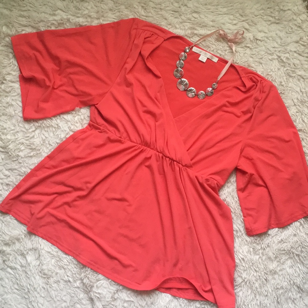 Boston Proper Peach Blouse